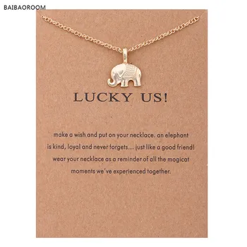 

12pcs Fashion Gold Palted Lucky Us Elephant Chain Necklace Women Jewelry