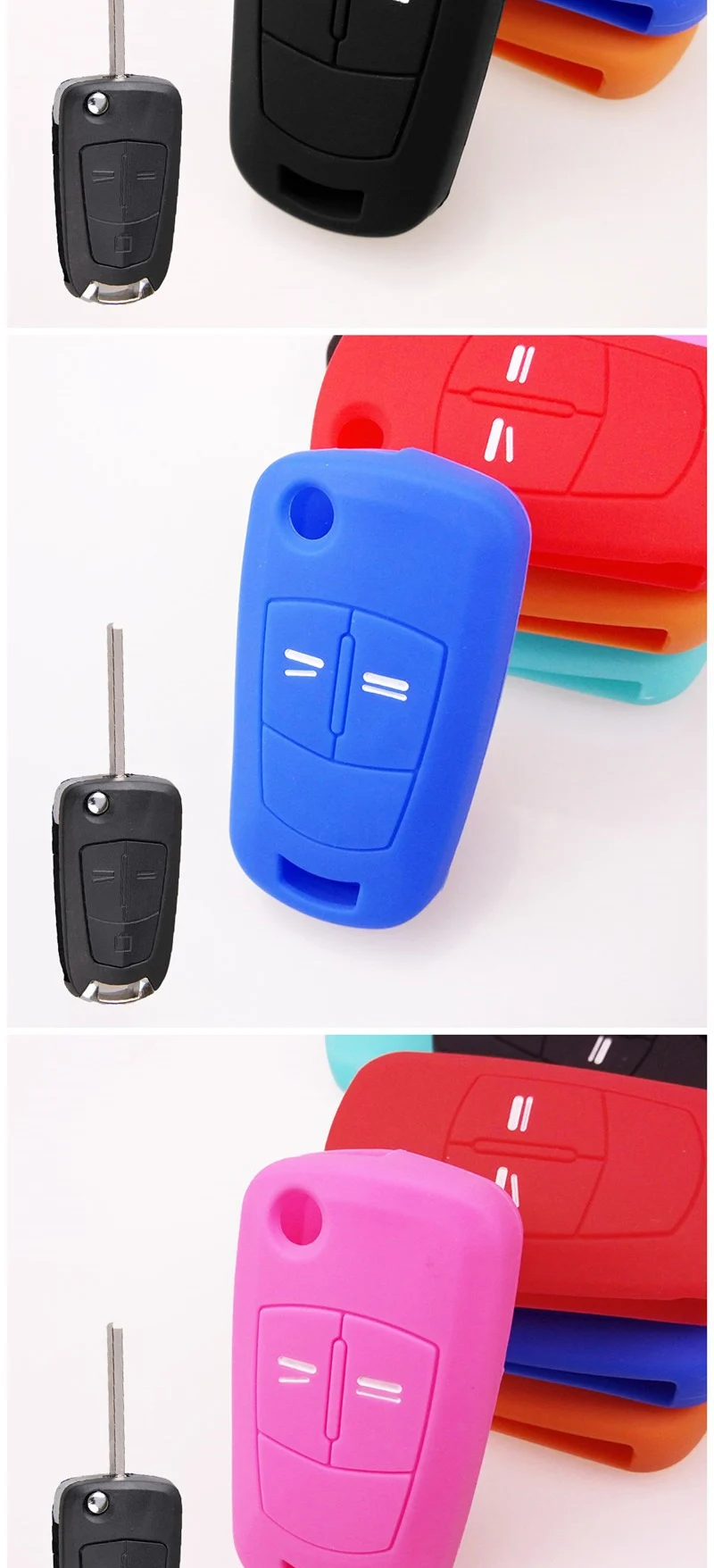 Cover chiave telecomando in silicone per Vauxhall Opel Corsa Astra Meriva Vectra Zafira Gtc Signum Tigra 6 aeProduct.getSubject()