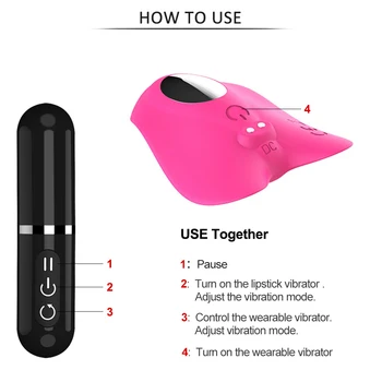 2 in 1 Wireless Panties Vibrator for woman Clitoris Stimulator with Remote Control Lipstick Dildo Vibrator Sex toys for Adult 5