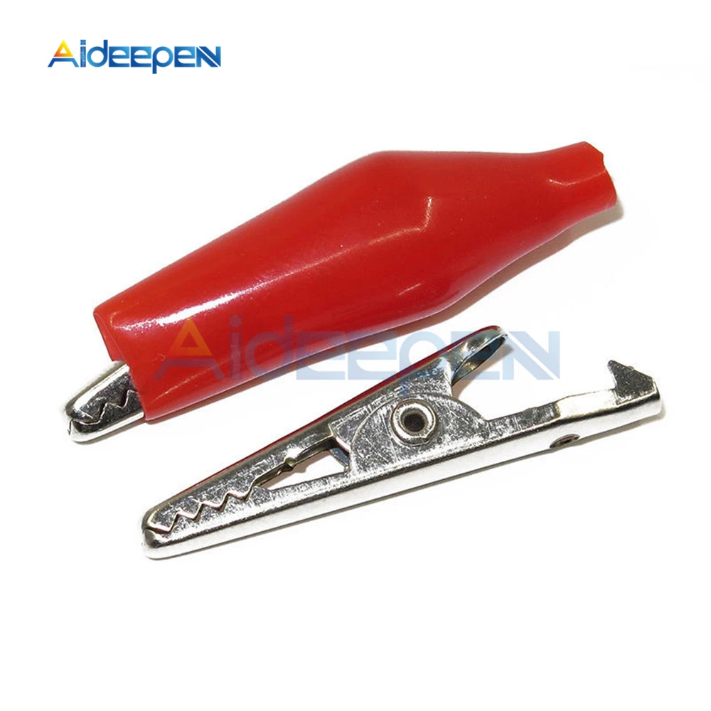 20pcs/lot Metal Alligator Clip P2001 Crocodile Electrical Clamp for Testing Probe Meter Black and Red with Plastic Boot