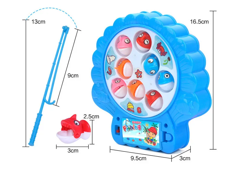 Детские электронные В виде ракушки Форма вращения Игрушечная рыбалка с музыкой и два Рыбалка стержень Funny интерактивное Игрушечные