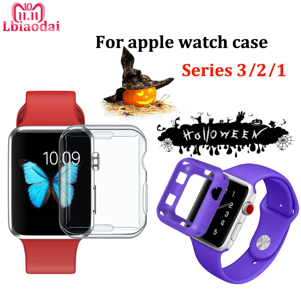 

Protector Cover for apple watch case 42mm 38mm Apple watch 3 case silicone/Transparent /Plating bumper for iwatch series 3 2 1