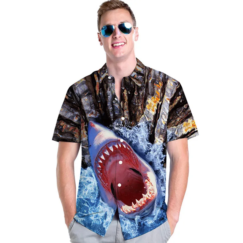

ZY Casual Men Shirt 2019 New Short Sleeves Gradient Business Mens Solid Slim Social Brand Shirt Chemise homme Camisa Masculina