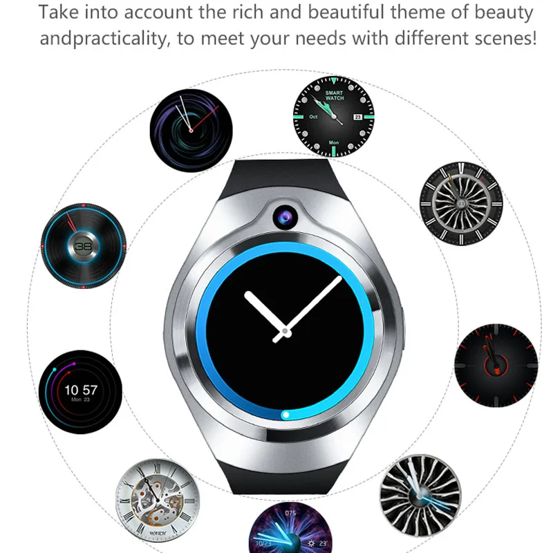 New Smartwatch Android 5.1 1GB+16GB Heart Rate Relogios GPS Bluetooth WiFi Smart Watch MP3 Player for Android IOS PK KW88 S99C