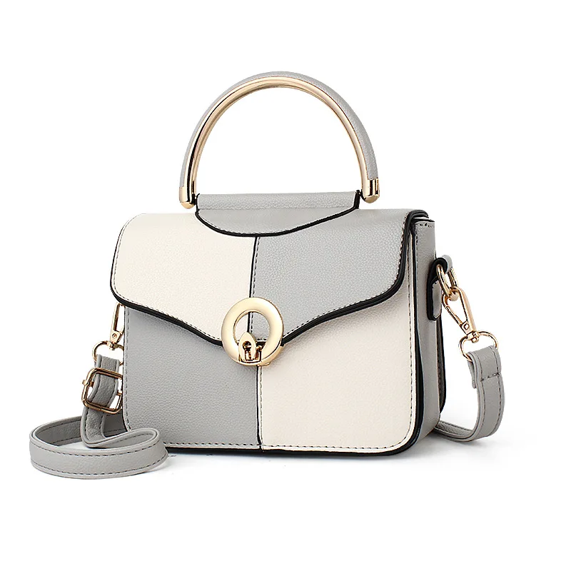 

2019 New Women Casual Metal Ring Panelled Cover Hasp Small Falp Handbag High Quality Ladies Party Purse Crossbody Shoulder Bags