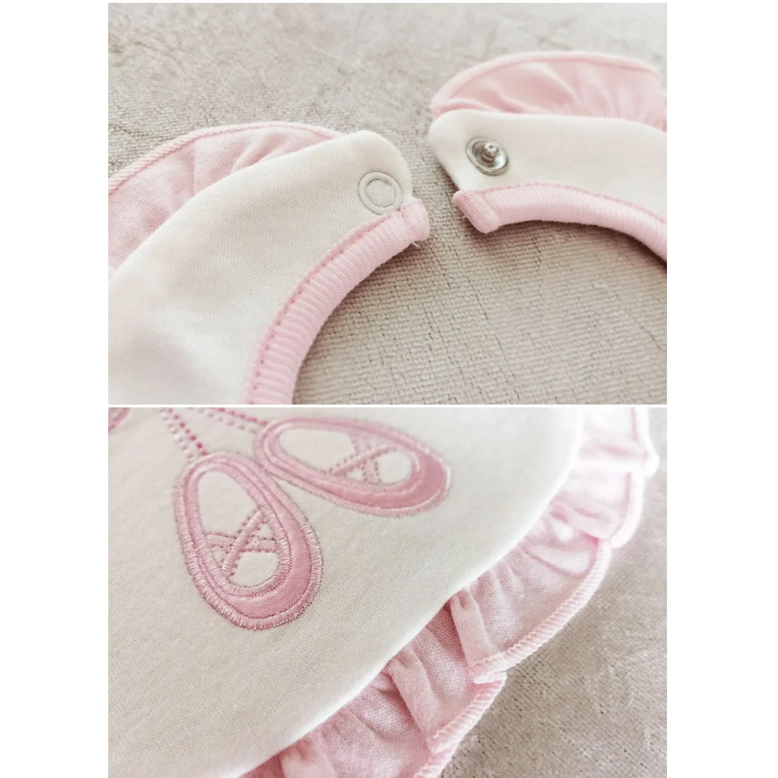 Cotton Double Layers Baby Bibs Cute Pink Lace Saliva Towel Infant Girl Boy Burp Cloths Toddler Feeding Babador