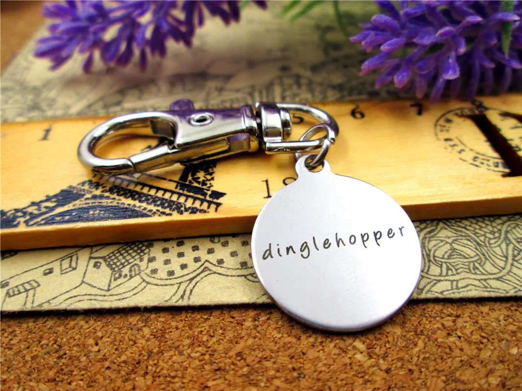 12pcs/lot high quality keychain with 20mm stainless steel circle round