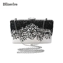 DIINOVIVO, элегантная женская сумка на плечо с цепочкой, украшенная бисером, ручная работа, женские сумки, бриллианты, вечерние сумки, Роскошные вечерние сумки, WHDV0249
