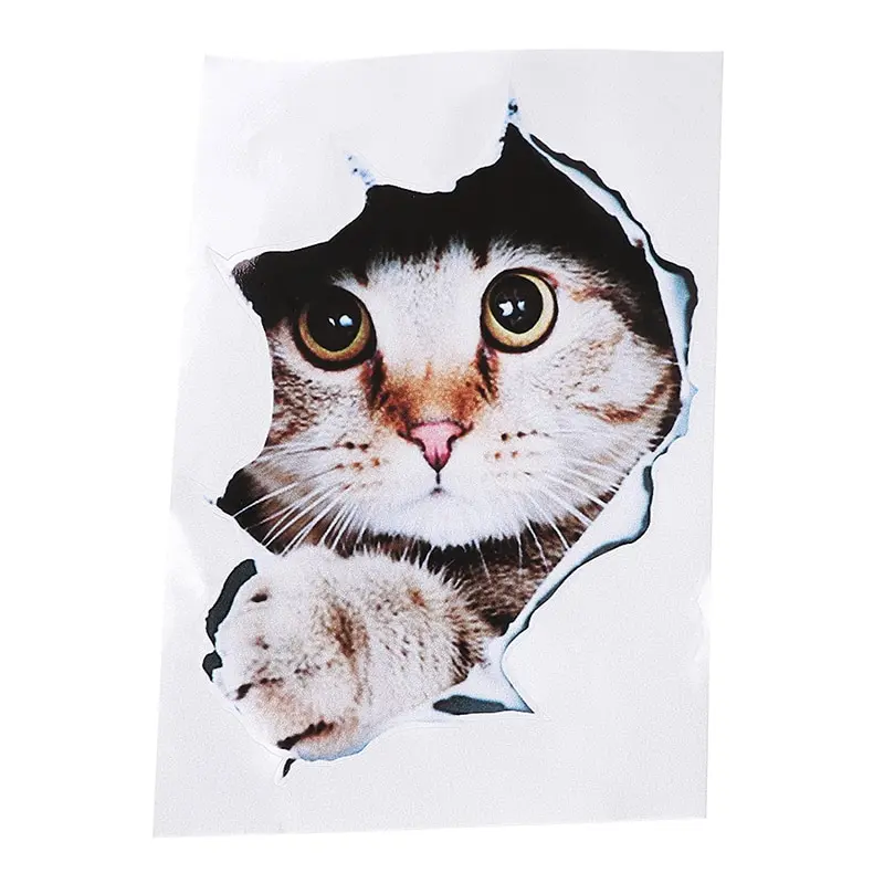New Vinyl Reflective Car Stickers Decals Lovely 3D Animal Cute Pet Cat