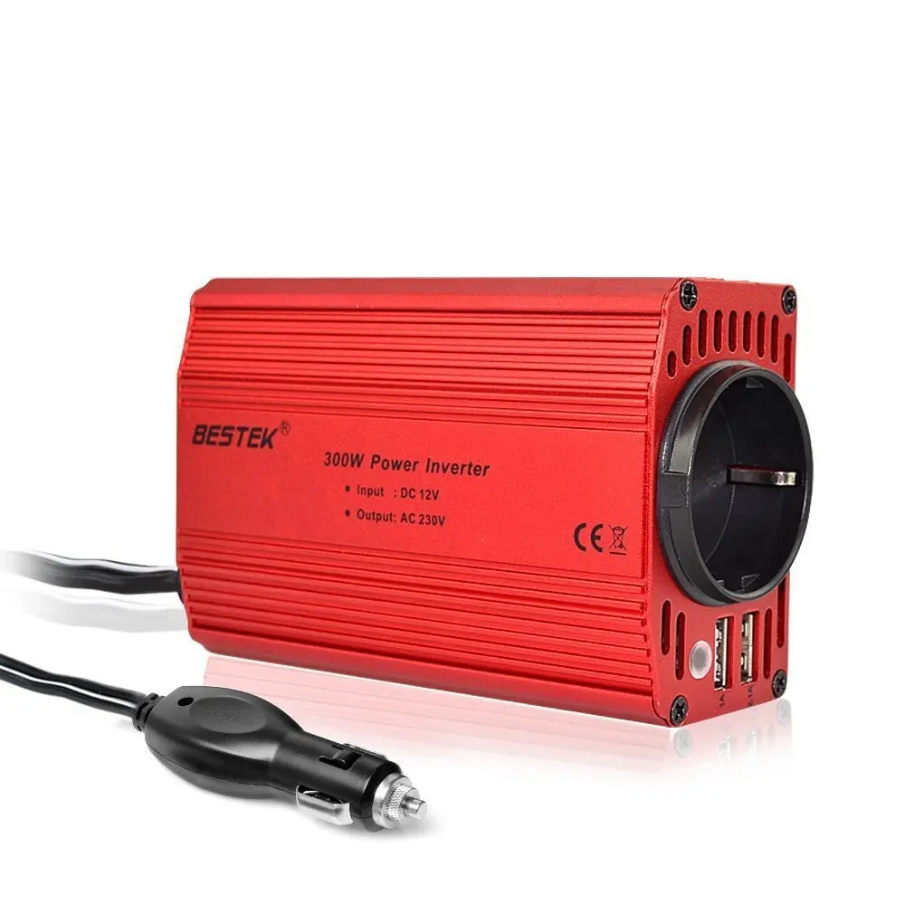 BESTEK Inverter Auto 200W Da 12V A 220V - 2 USB-C PD 30W, 2 USB-A QC 18W, 2 Prese AC, Per Auto/Camper/Barca