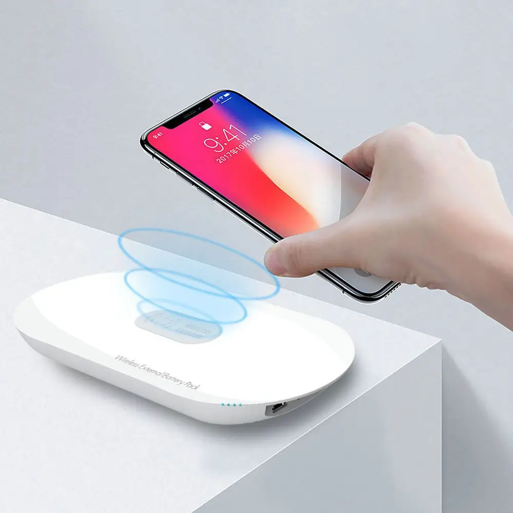 LDNIO компактное Беспроводное зарядное устройство power Bank светодиодный 5000 мАч