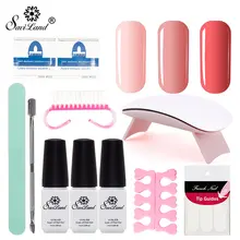 Saviland профессиональный набор гель-лаков 3 в 1 не нужно верхнее Базовое покрытие гель Замачивание маникюрный набор Гель-лак для ногтей 6 Вт Сушилка для ногтей