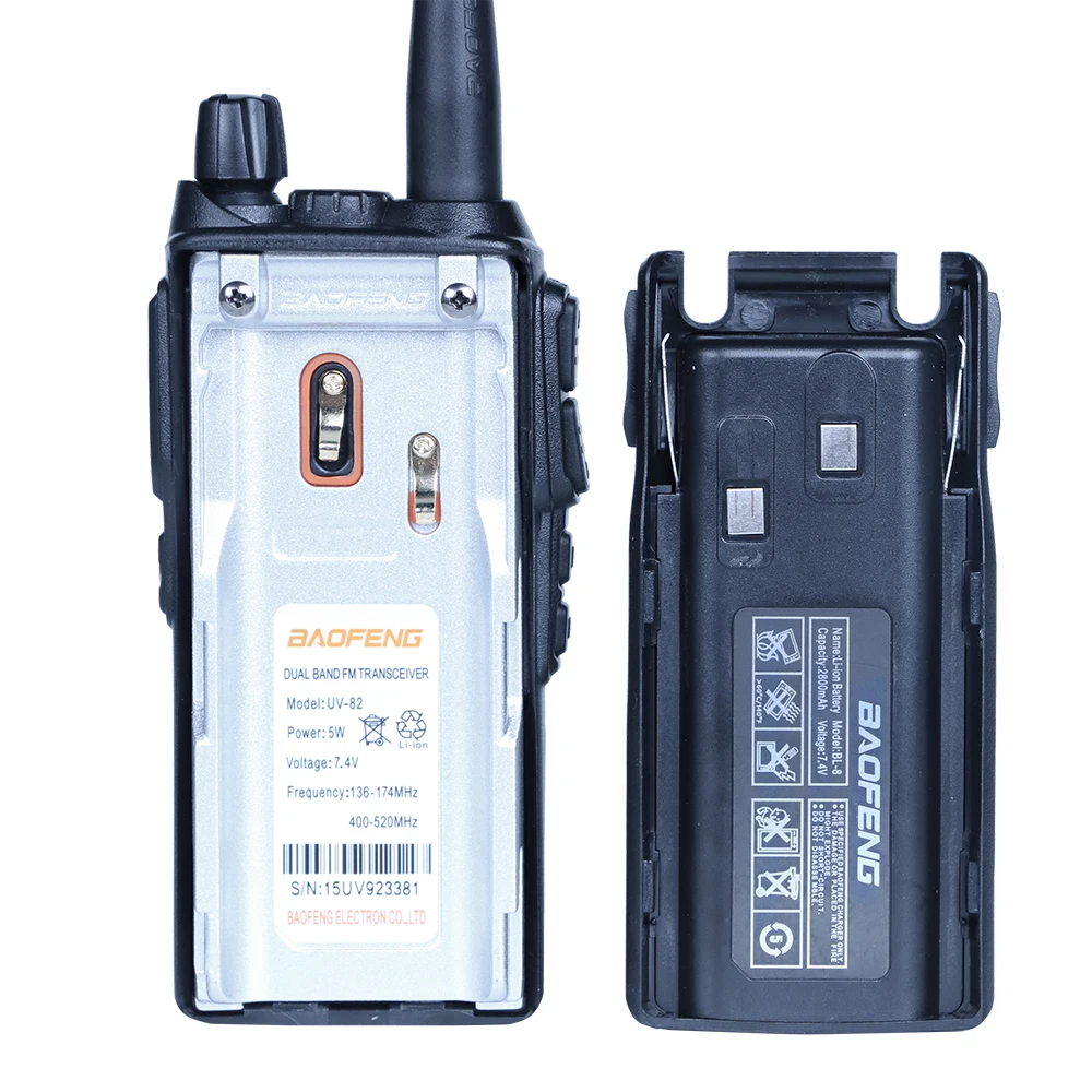 2 шт. Baofeng UV-82 рации портативный CB радио и UHF 136-174 МГц и 400-520 МГц радио станции рация радиостанция