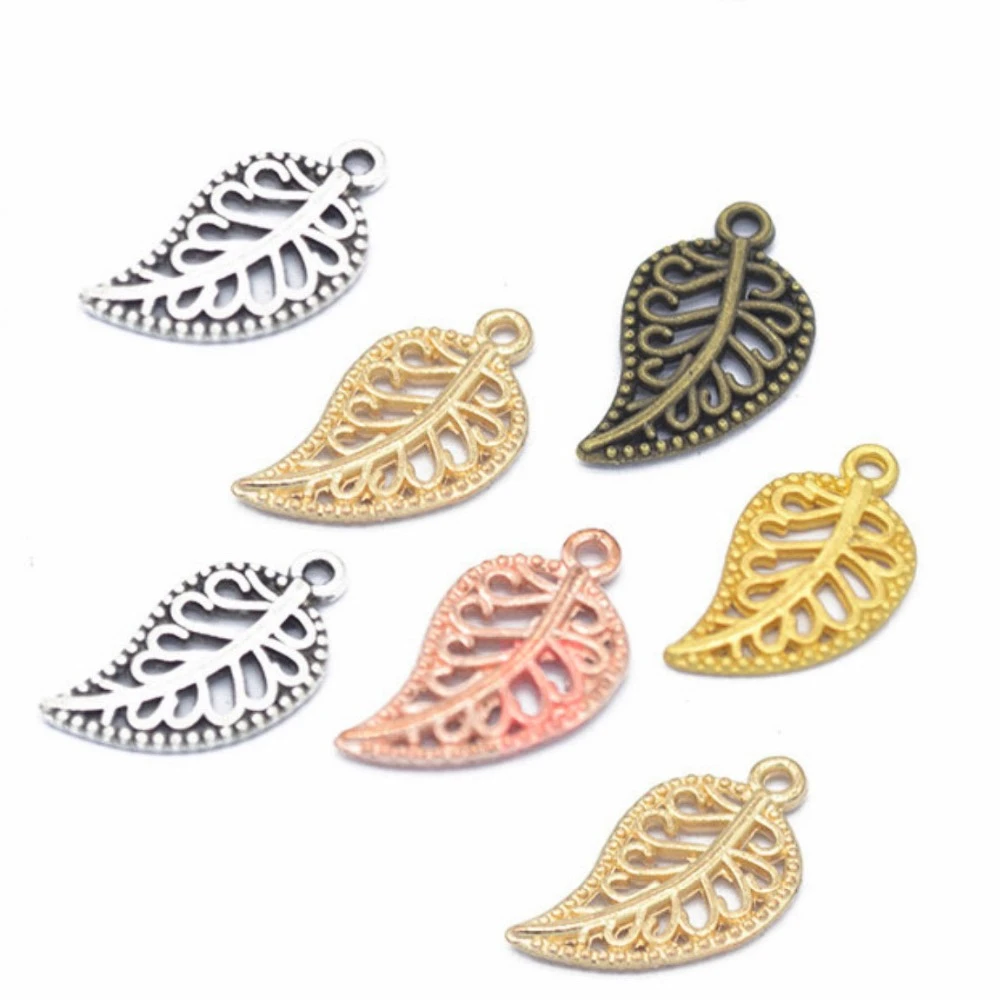 50pcs copper-tone leaf charms findings H1893 50pcs copper-tone leaf charms findings H1893