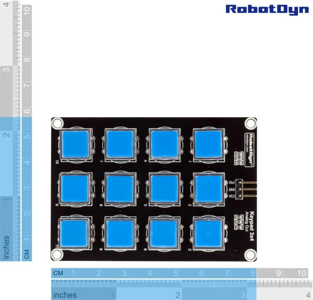 Модуль клавиатуры 3 x 4. Один аналоговый выход.|raspberry analog|arduino analogkeypad 3x4 |