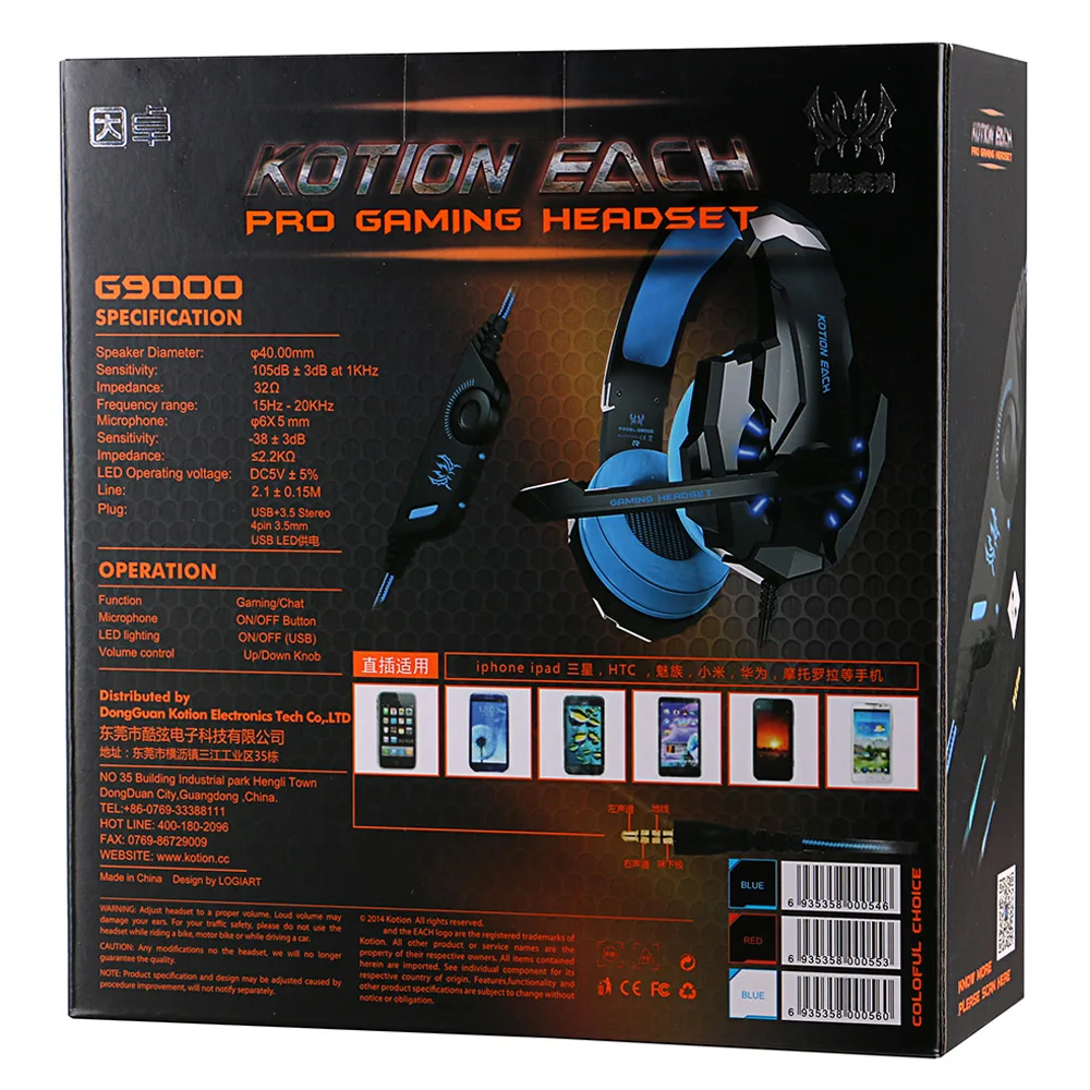 KOTION EACH G9000 3 5 мм Игровые наушники игровая гарнитура повязка на голову с микрофоном
