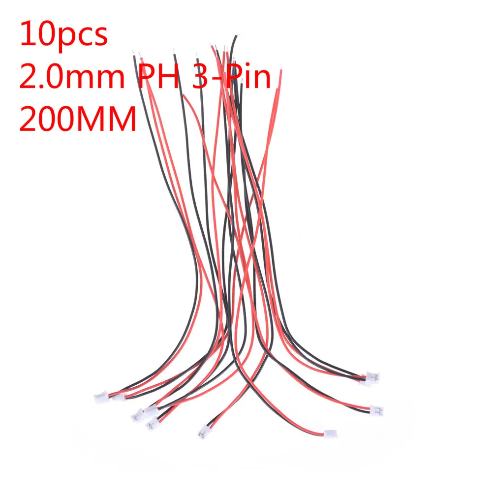 5/10 шт./лот мини микро SH 1,0 мм/2,0 мм 2/3/4/5/6Pin JST двойной разъем пробки провода кабели 100 мм/200 мм - Цвет: 2.0mm PH 3-Pin
