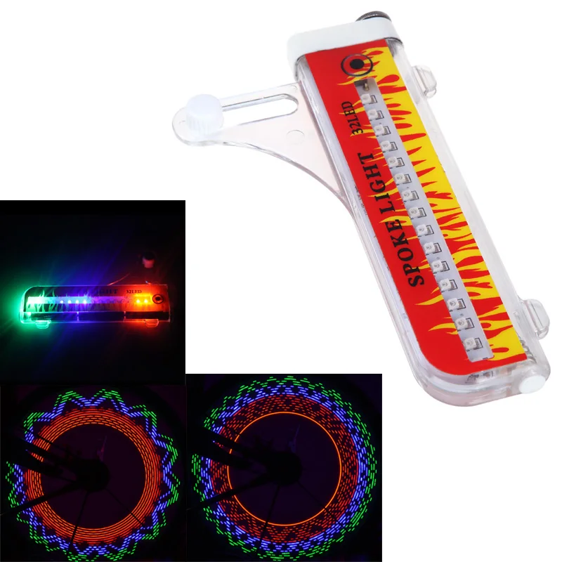 Flash Deal Colorful Bicycle Bike Cycling Wheel Spoke Light 32 LED 4 Colors 32 Patterns 2