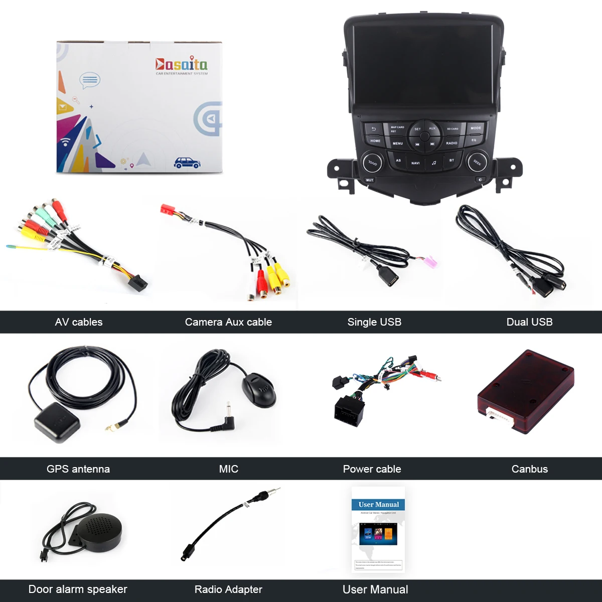 Clearance Dasaita 8" Android 8.1 Car GPS Player Navi for Chevrolet Cruze 2008-2011 with 2G+16G Quad Core Auto Stereo Radio Multimedia 5