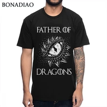 Hombre interesante personalizado padre de dragones Jon nieve Juego de tronos Tee cuello redondo algodón Natural Vintage la Camiseta