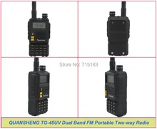 2014 New QUANSHENG TG-45UV Walkie Talkie UHF400-480MHz & VHF136-174MHz Dual Band 6W 128CH Portable Two-way Radio