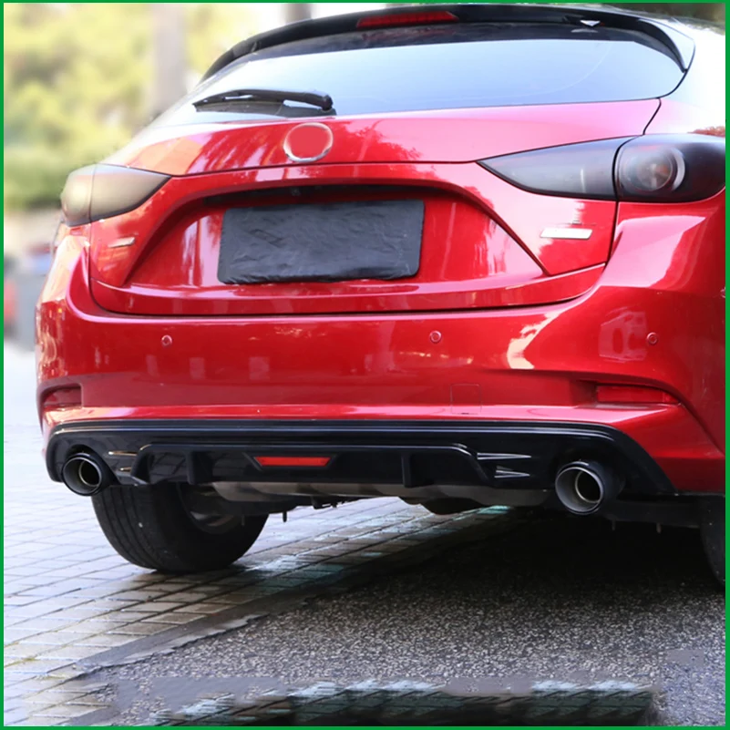Для Mazda 3 M3 Axela хэтчбек 2017 2018 задний бампер Защита диффузор спойлер обновленный для