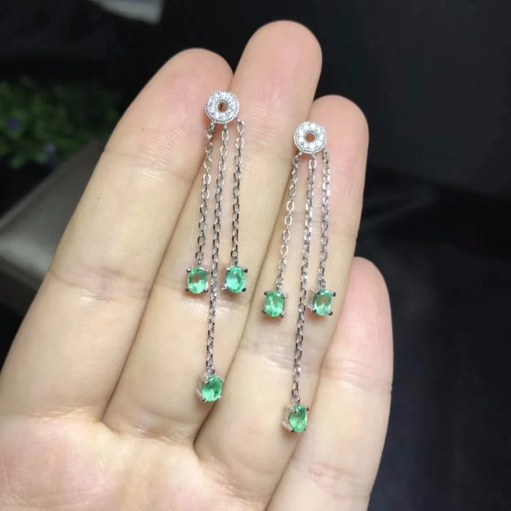 Серьги из натурального изумруда серьги колумбийских изумрудов профессиональный