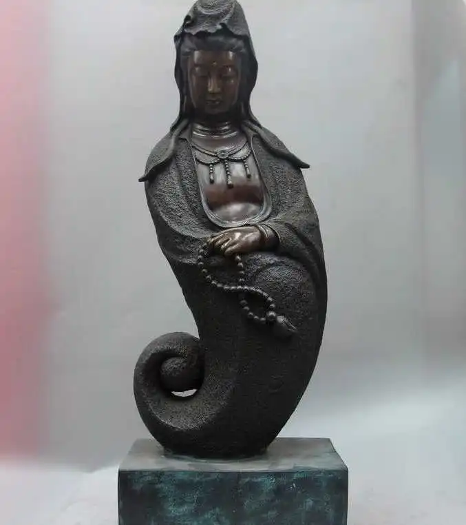 

23 China Buddhism Copper Bronze Snake Kwan-yin Guanyin Bodhisattva Buddha Statue