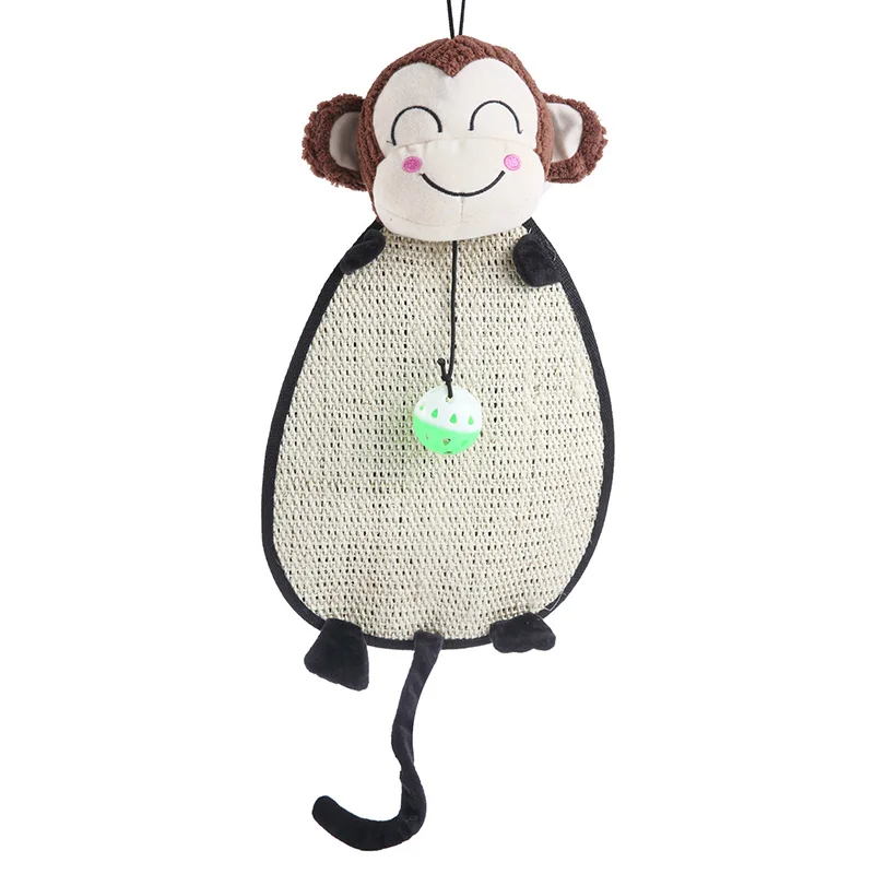 Monkey ПЭТ царапинам доска кошка собака Когтеточка играть игрушечный планшет коврик с маленьким мячом тигр/в форме обезьяны Когтеточка сизаль игрушечные домашние питомцы - Цвет: Monkey