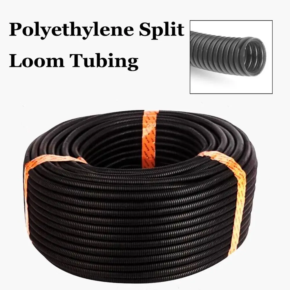 50/' Feet 28MM Split Loom Wire Flexible Tubing Conduit Polyethylene Hose