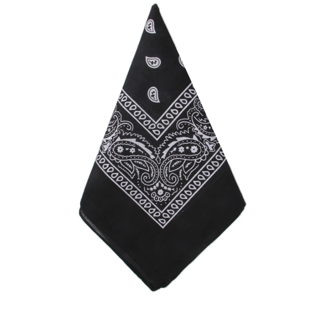 100% Cotton Fashion Bandana Multipurpose Paisley Printing Cowboy Bandanas Square Scarf Headbands Necktie for Men Women 55 x 55cm