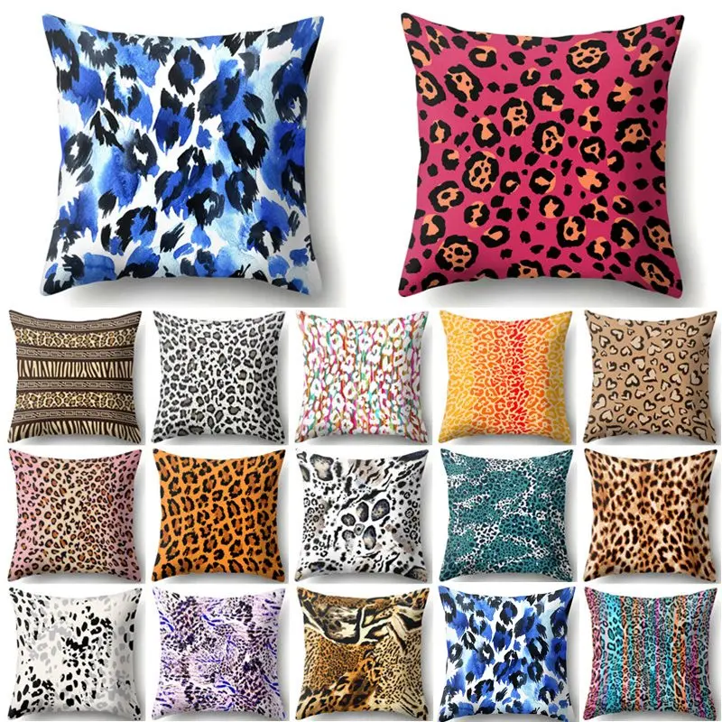 

1Pcs 45*45cm Animal Leopard Print Pillow Case Sofa Waist Throw Cushion Cover Home Decor Pillow Covers Housse De Coussin 40817