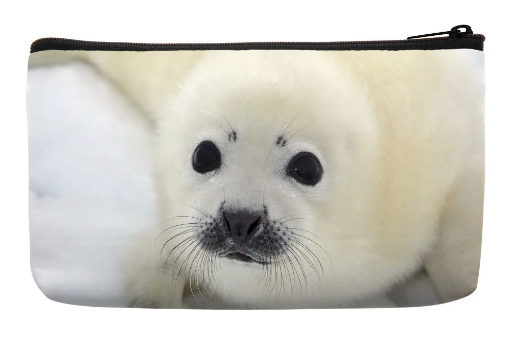 

Baby Harp Seal Pup On Ice of The White Sea Print Customized Small Cosmetic Bag Wristlet hand bag