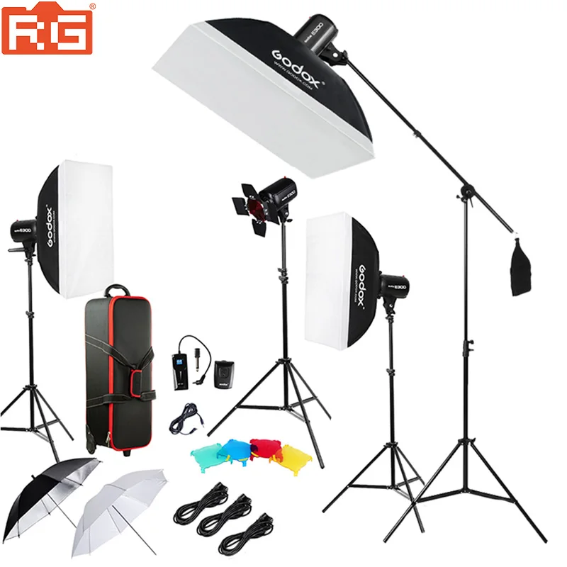 Godox E300 D Профессиональная фотография Фотостудия Speedlite светильник ing лампа 4*300 Вт
