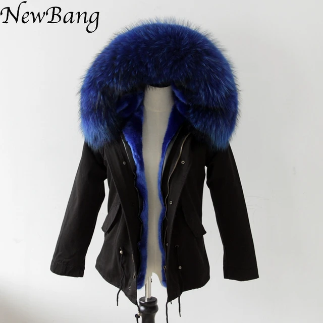 Cheap 2016 Black Coat With Large Raccoon Fur Collar Hood Womens Parkas Outwear 2 in 1 Detachable Lining Winter Jacket