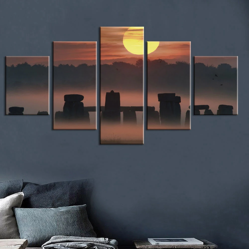 Arte De La Pared Hd Huellas Casa Decoracion 5 Unidades Stonehenge