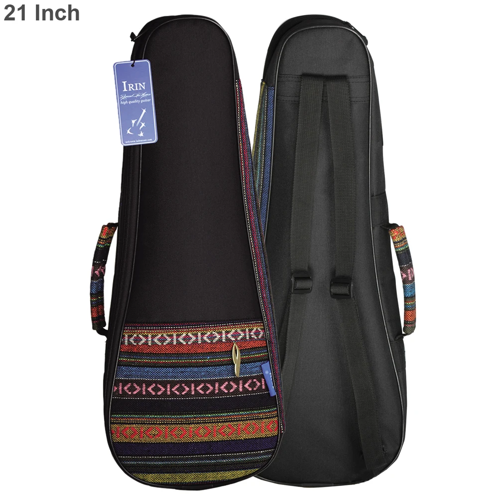 IRIN 21 Inch Folk Style Knitted Ukulele Backpack Small Guitar Hand Portable Bag Soft Pad Cotton Thickening Case Cover