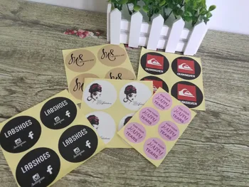 1000pcs custom stickers Wedding Paper Seals printed LOGO transparent clear Gift Tags Invitation Envelope Seals Kraft paper 5