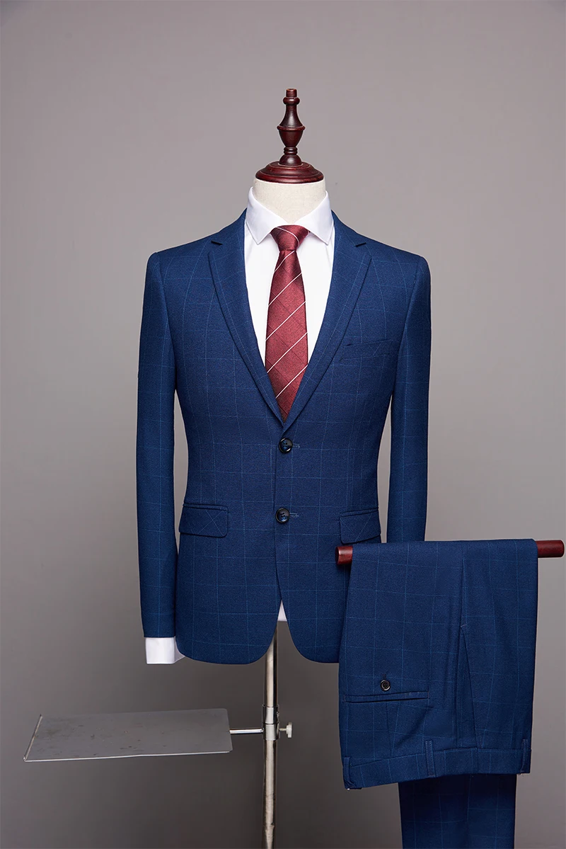 TIAN QIONG, приталенный мужской костюм в клетку, повседневный деловой костюм для мужчин, модный, новейший дизайн пальто, брюки, жилет