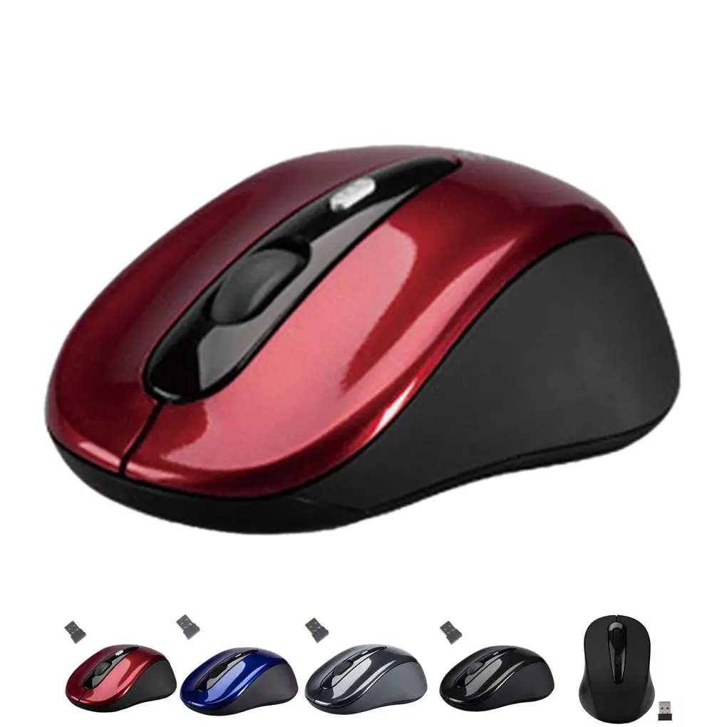1pcs 2.4GHz Wireless Mouse 1600DPI Optical Computer Cordless Office Mice with USB Receiver
