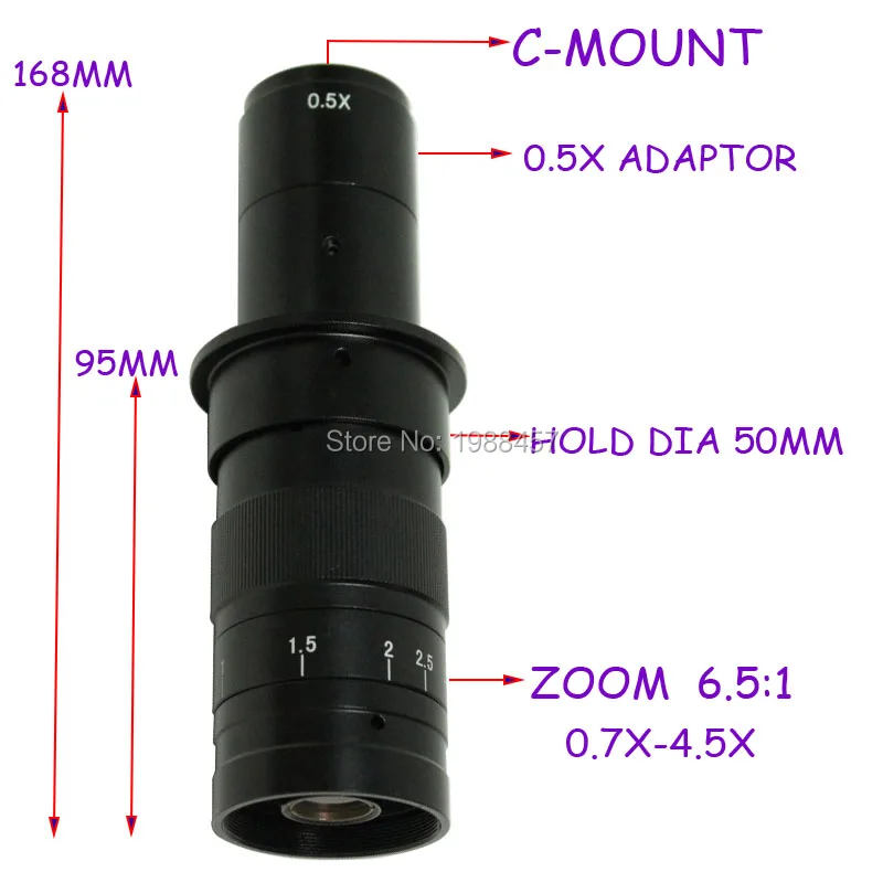 2.0MP VGA Выходы Цифровой промышленный микроскоп камера+ 10X~ 180X регулируемое увеличение зум C-mount объектив