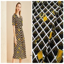 108 см ширина 19 мм Брелоки для ключей принт тутового шелка ткань сатин-стрейч для женщин летнее платье Блузка Sewing-BF043