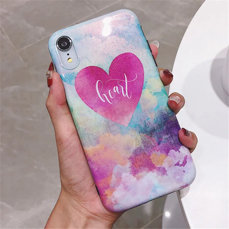 

100PCS Luxury IMD Bling Love Heart Phone Case For iPhone 6 6S Plus 7 7 Plus Soft TPU Back Cover Shell for iphone XS MAX XR X