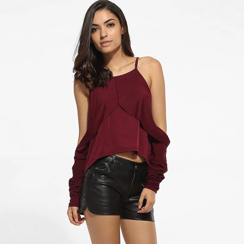 Aliexpress.com : Buy female blouse apparel off shoulder sling shirt ...