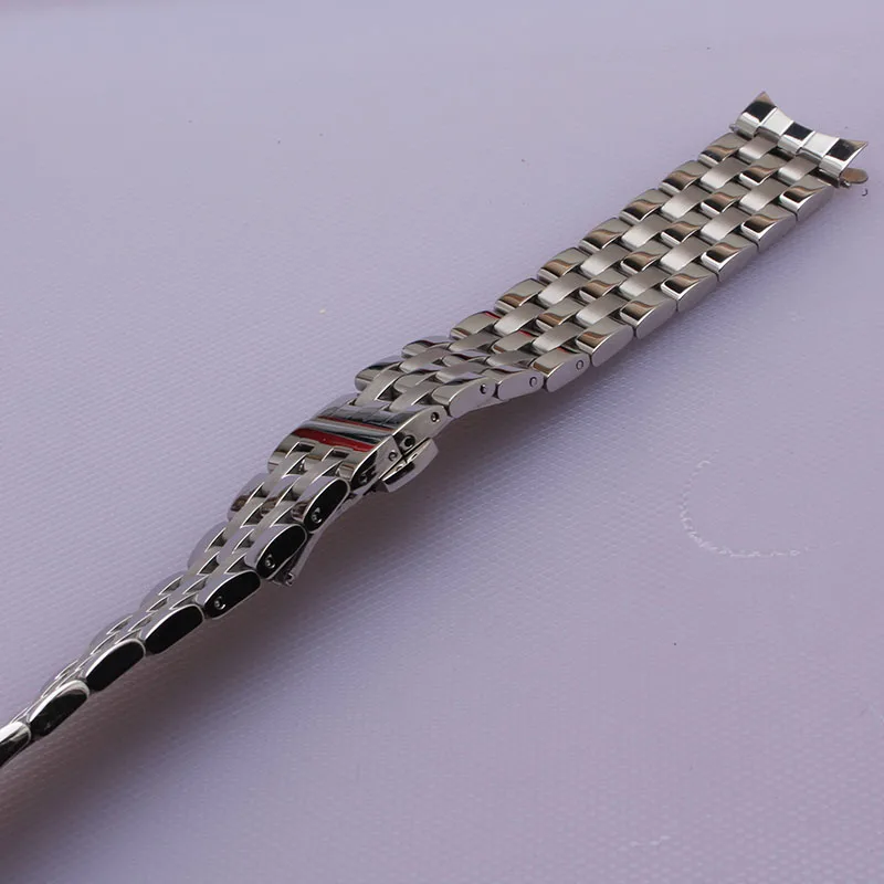 Curved end watchband straight end fashion replacement fit many watches watch strap bracelet16mm 18mm 20mm 22mm 24mm Silver gold