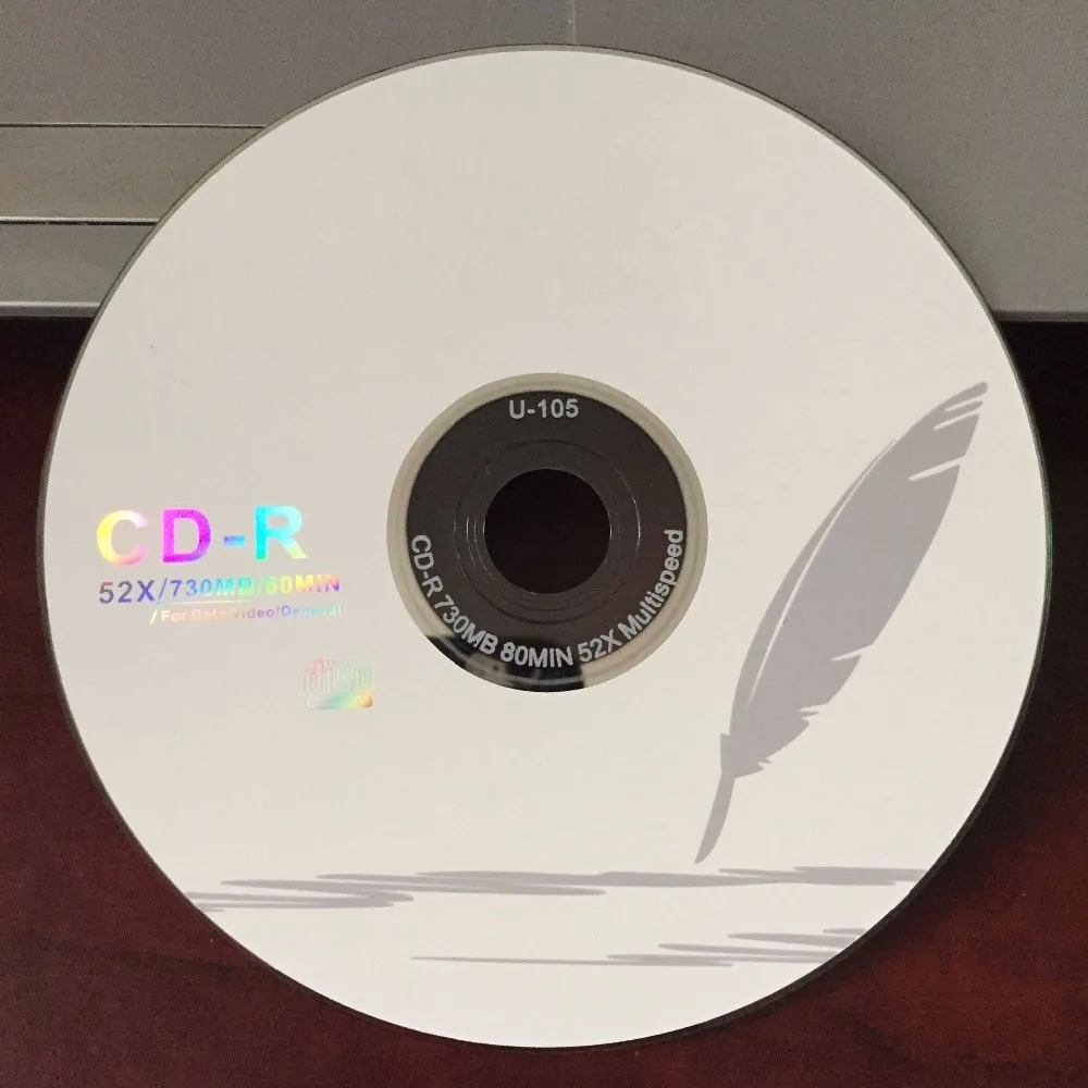 25 discs Grade A x52 700MB Blank Quill Printed CD R Discs-in Blank ...