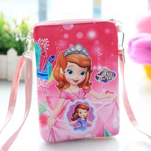 Детские Наплечные сумки, Удобные сумки через плечо для девочек, Сумочка с принцессой, мини-Сумки из искусственной кожи для детей