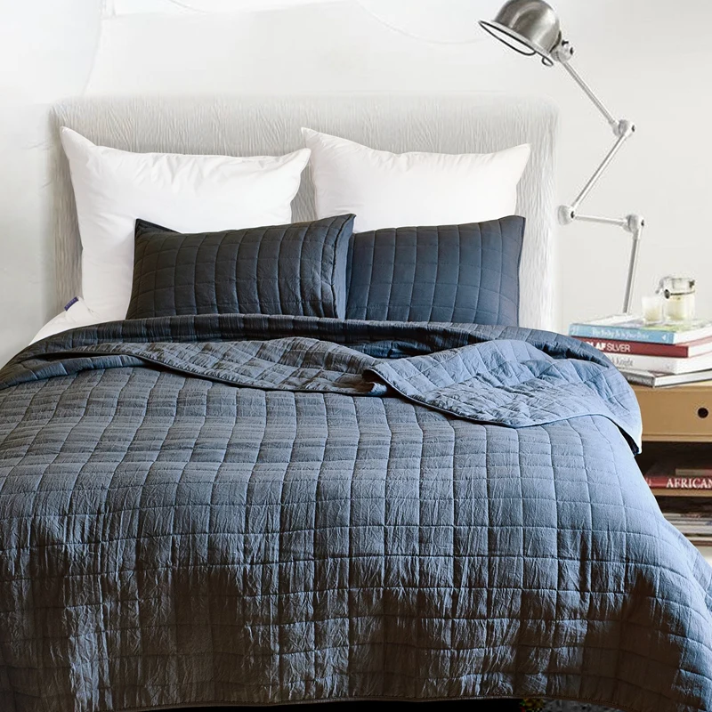 

Famvotar Solid Color Square Patterned Quilted Coverlet Set Lightweight 3 Piece Quilted Bedspread Ultra Soft Summer Bedspreads