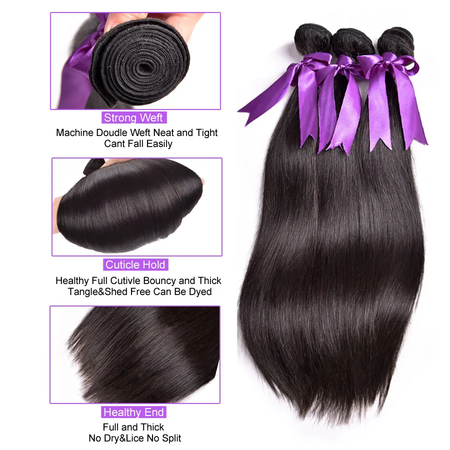 RUIYU Hair Extension Peruvian Straight Hair Bundles 100% Human Hair weave 3 Bundle Deals Non Remy Hair Can By 1 3 4 Piece RUIYU Hair Extension Peruvian Straight Hair Bundles 100% Human Hair weave 3 Bundle Deals Non Remy Hair Can By 1 3 4 Piece