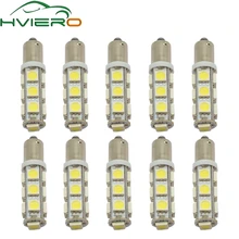 10X T11 Ba9s T4W 5050 13smd White Auto Auto Led Marker Lamp License Plate Light Festoon Dome Lamp Door Bulb Dc 12v Parking Wedge